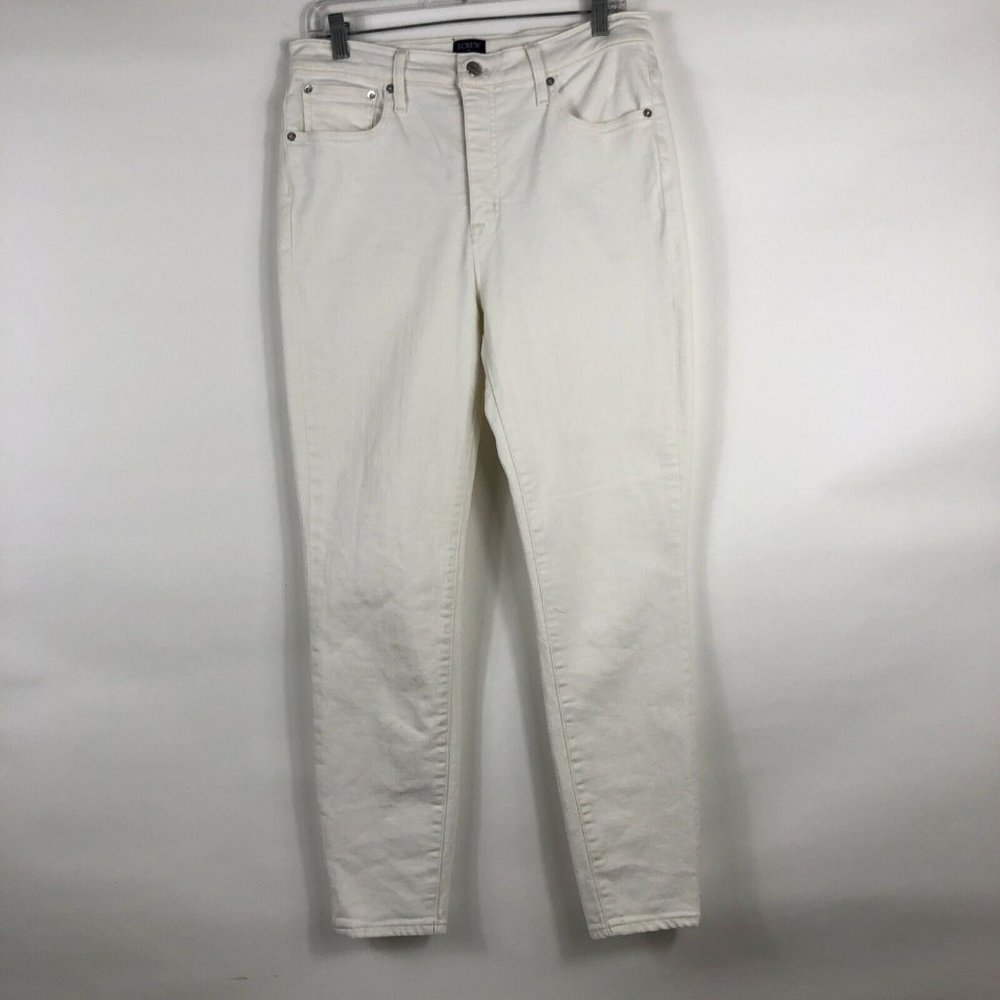 J. Crew Jeans Women's Size 30 High Rise Skinny White Denim Stretch Casual Dress